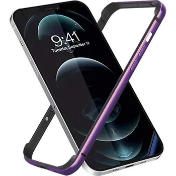 Pouzdro na mobilní telefon Ochranný hliníkový bumper rámeček na iPhone 14 PRO MAX Barva: Fialová