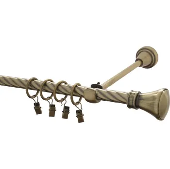 Garnýž kovová 100 cm kroucená jednořadá 16 Koloseo mosaz