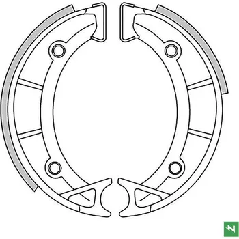 Brzdová čelist NEWFREN brzdové čelisti - pakny APRILIA SCARABEO 50 93 (125X25mm) (NEWFREN brzdové čelisti - pakny APRILIA SCARABEO 50 93 (125X25mm))