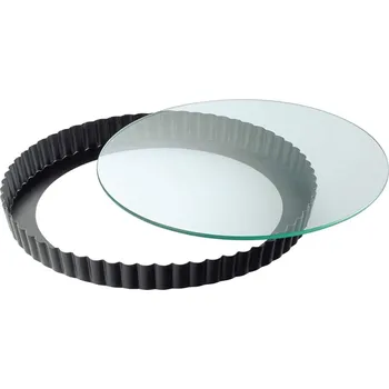Forma na pečení Forma na quiche s odnímatelným skleněným dnem 28 cm Crystal Baking - KAISER (Forma na ovocný koláč/Quiche Crystal Baking 28 cm - KAISER)