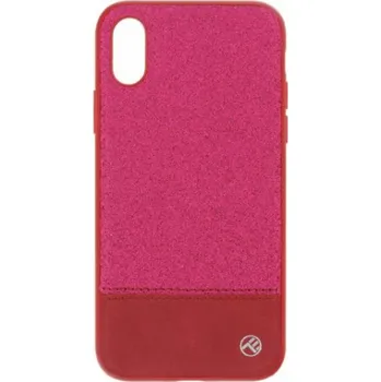 Pouzdro na mobilní telefon Tellur Cover Synthetic Leather Glitter II for iPhone X/XS pink
