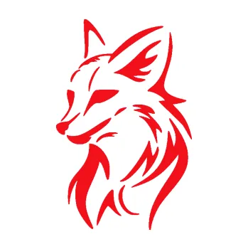 Samolepící dekorace SAMOLEPKA Liška 004 levá (10 - červená) NA AUTO, NÁLEPKA, FÓLIE, POLEP, TUNING, VLASTNÍ TEXT, TISK, AUTOSAMOLEPKY.cz, POLEPY, OBRÁZEK, LOGO, SAMOLEPKY