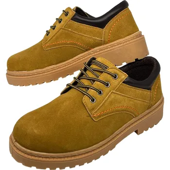 Těžké boty Adcz Pánské béžové pracovní boty na šněrování Barva: Béžová, Velikost: 44