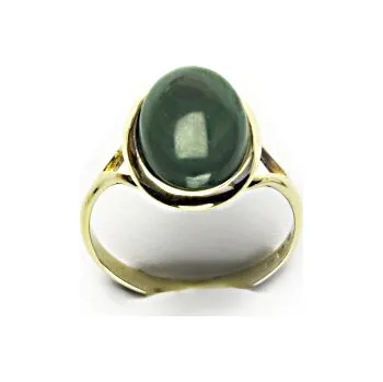 Prsten Zlatý prsten, přírodní malachit, žluté zlato, T 1454