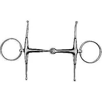Vybavení pro koně Udidlo roubíkové - 1x lomené FEELING Fulmer protáčivé kroužky 12,5 cm