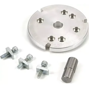 Příslušenství k frézce Příruba 100 mm s upínací sadou pro otočné stoly HV4, HV6, 110 mm, 150 mm, vhodné pro sklíčidlo 80 mm (TrueTech)