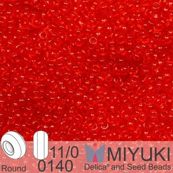 Korálek Korálky Miyuki Round 11/0. Barva 0140 Tr Red Orange . Balení 5g.
