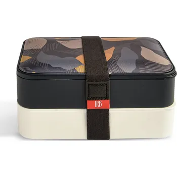 Svačinový box Obědový box s příborem, Bento, 1,2l, Iris Barcelona, hnědý