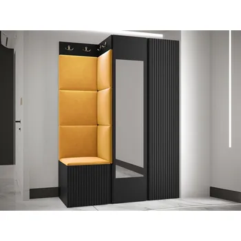 Předsíňová stěna Předsíňová sestava Towiro Slim XXIV, Barva: černá, Barva látek:: Manila 32 MIRJAN 5903211221996