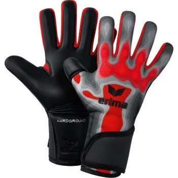 Brankářské rukavice ERIMA FLEX RAY PRO HARDGROUND BRANKÁŘSKÉ RUKAVICE - Šedá, Červená - velikost 10 uk
