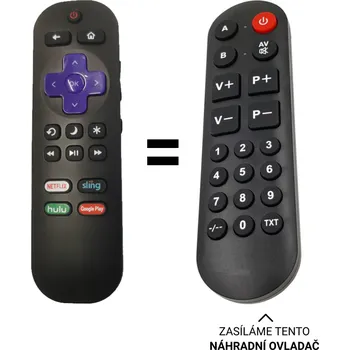 Dálkový ovladač TCL ROKU TV náhradní dálkový ovladač pro seniory RC280