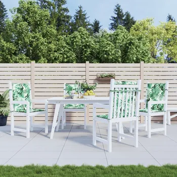 Podsedák Petrashop Podušky na židli s nízkým opěradlem 4 ks vzor listů textil Zelená361311