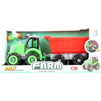 ostatní stavebnice Šroubovací traktor s vlečkou na baterie