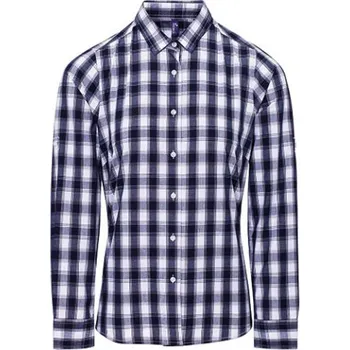 Dámská košile Premier Workwear Dámská bavlněná košile s dlouhým rukávem PR350 White-Navy L