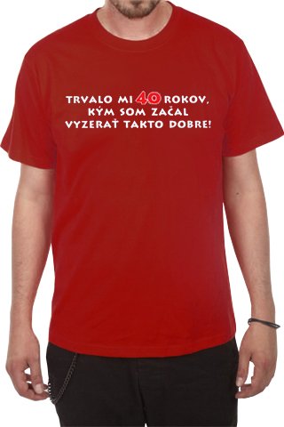 Tričko k 40-tce pro muže SK - XXL, červené