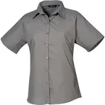 Premier Workwear Dámská košile s krátkým rukávem PR302 Dark Grey -ca. Pantone 431 34 (XXS/6)