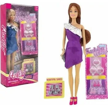 Panenka Anlily kloubová plast 30cm s doplňky 3 druhy v krabici 15x32x5,5cm