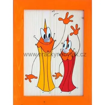 Ručně malovaný dřevěný obrázek Tužky 25 x 33 cm