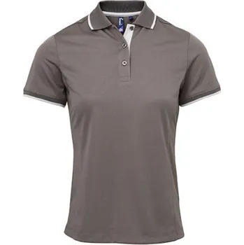 Dámská košile Premier Workwear Dámské funkční polo triko PR619 Dark Grey -ca. Pantone 424-Silver -ca. Pantone 428 XS