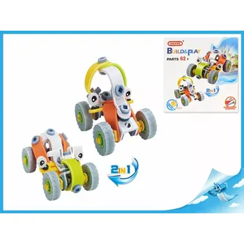 ostatní stavebnice Stavebnice 2v1 auto/čtyřkolka šroubovací 62 dílků v krabičce