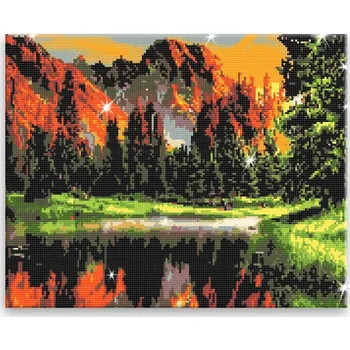 Diamantové malování Diamantové malování - Horská bystřina - 50x40 cm, plátno vypnuté na rám - CZ výroba