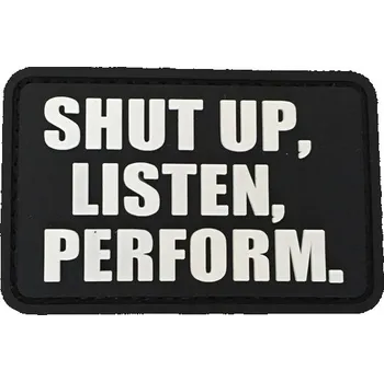 Nášivka WARAGOD Shut up PVC nášivka, černá