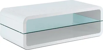 Konferenční stolek Tempo Kondela Golmer 120 x 60 cm sklo/MDF bílý