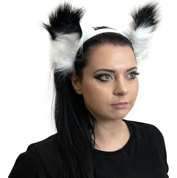 Karnevalový doplněk imago Plyšové uši - Liška (světlé), barva bílá