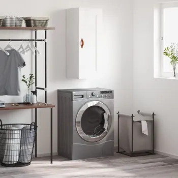 Dětsný nábytek Petrashop Nástěnná skříňka lesklá bílá 34,5 x 34 x 90 cm kompozitní dřevo Bílá830478