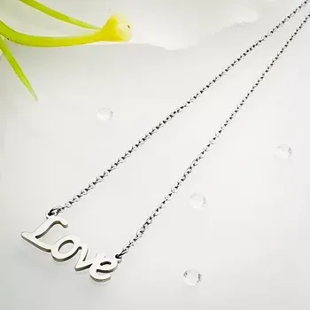 Řetízek Dámský ocelový řetízek - love