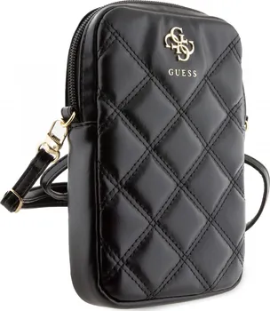Pouzdro na mobilní telefon Guess PU Quilted 4G Metal Logo Wallet Phone Bag Zipper černý