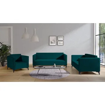 Nábytek Sedací souprava Denim 3+2+1, Potah: Solo 260, Barva nožiček:: lesk černý MIRJAN 5902928353310