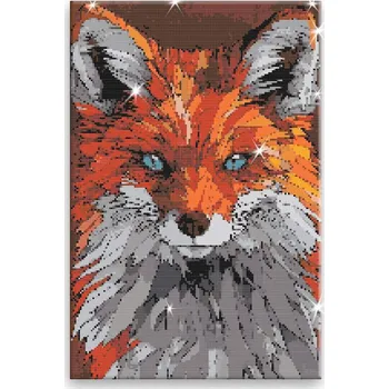 Diamantové malování Diamantové malování - Liška při lovu - 40x60 cm, bez dřevěného rámu - CZ výroba