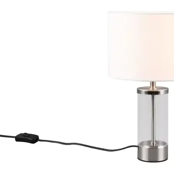 Lampička Trio Leuchten R51711007 GRAZIA - Moderní stolní lampa se skleněným podstavcem, 1 x E14, Ø 20cm (Moderní lampička na stůl)