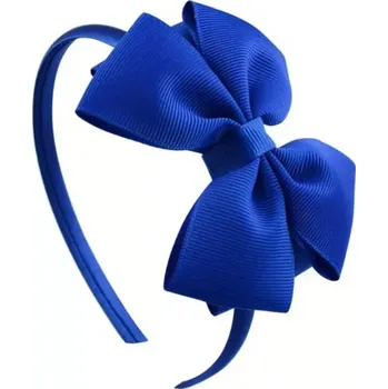 Dětská vlasová čelenka s mašličkou královská modrá (Vlasové doplňky )