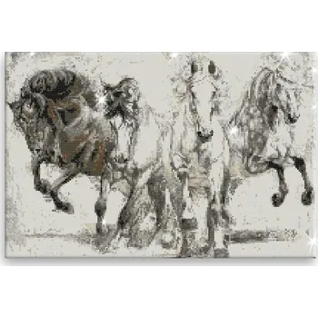 Diamantové malování Diamantové malování - Čtyři bojovníci - 120x80 cm, bez dřevěného rámu - CZ výroba