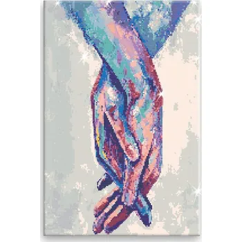 Diamantové malování Diamantové malování - Propletené prsty - 40x60 cm, bez dřevěného rámu - CZ výroba