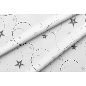 ubrus Ubrus vánoční kulatý teflonový Hvězdy stříbrné 150 cm