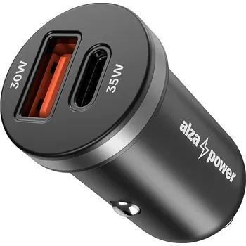 AlzaPower Car Charger P100 USB-A + USB-C Power Delivery 35W černá