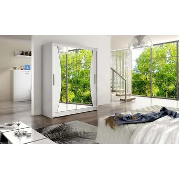 Šatní skříň Skříň s posuvnými dveřmi Presto IX, Barva: bílá, Osvětlení: bez osvětlení MIRJAN 5902928088267