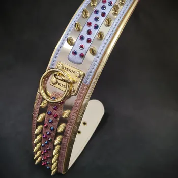 Obojek pro psa Kožený obojek pro psy Bestia Collars Candy Velikost: L