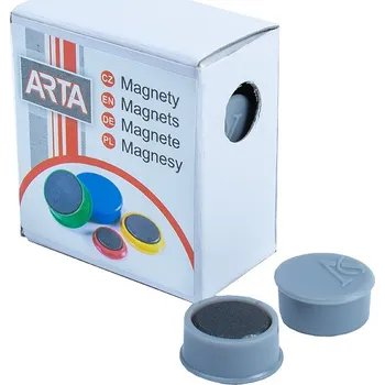 Magnety Arta průměr 16mm, šedé, 10ks