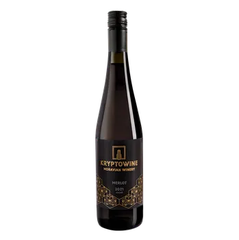 Víno Merlot 2021, moravské zemské víno, Kryptowine, Moravian winery, suché
