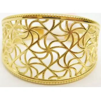 Prsten Klenoty Budín Mohutný dámský prsten ze žlutého zlata s gravírováním 585/2,07gr vel. 58 HK1152 (Klenoty Budín Mohutný dámský prsten ze žlutého zlata s gravírováním 585/2,07gr vel. 58 HK1152)