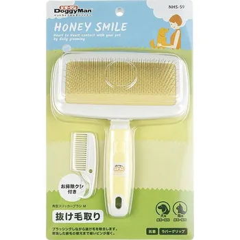 Péče o srst a drápky Japan Premium Rozčesávací kartáč pro odstranění línající srsti, pro kočky a psy, velikost M