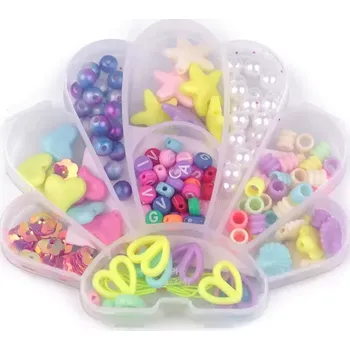 Sada korálků s pruženkou v boxu mušle