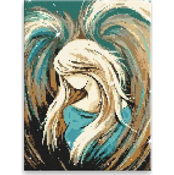 Diamantové malování Diamantové malování - Anděl mnoha tváří - 30x40 cm, bez dřevěného rámu - CZ výroba