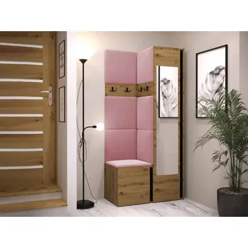 Nábytek Předsíň Tavasz XXV, Barva: dub artisan / dub artisan + černá, Barva látek:: Manila 09 MIRJAN 5903211169434