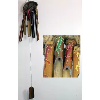 Bambusová zvonkohra barevný gekon 30 cm