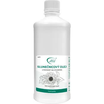 Rostlinný olej AKH SLUNEČNICOVÝ ROSTLINNÝ OLEJ lisovaný za studena 1000 ml